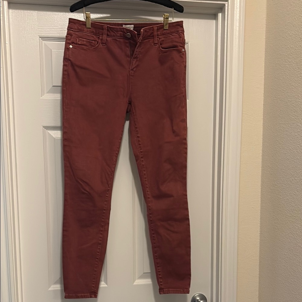 Rust Skinny Jeans with Stretch Denim